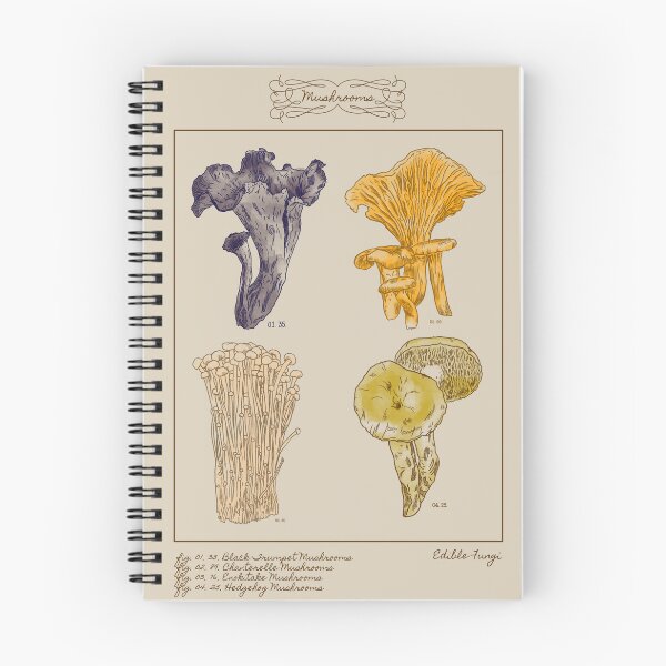 Item preview, vintage illustration edible fungi designed and sold by hunnydoll.