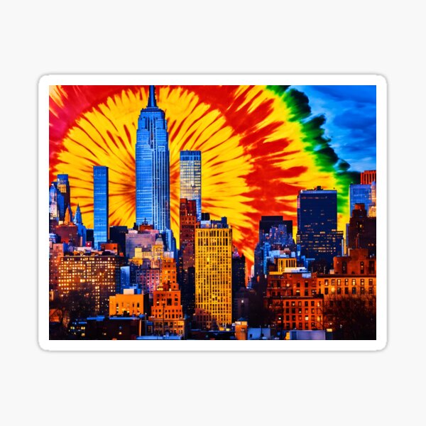 Tie Dye Sunset Sticker