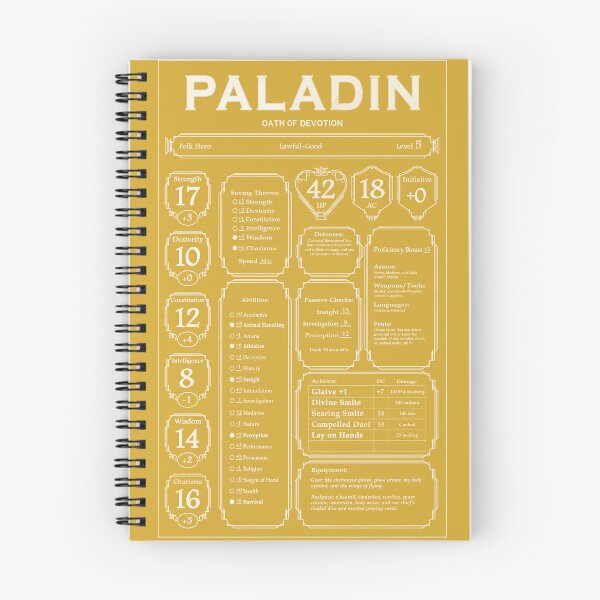 Item preview, D&D Character Shirt - The Devoted Paladin (white) designed and sold by EmeraldStorm404.