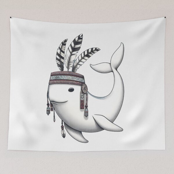 Item preview, Boho Inspired Inuit White Whale designed and sold by ElLocoMus.