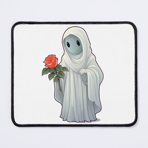 Item preview, Cute friendly ghost with rose sticker designed and sold by AllDayKawaii.