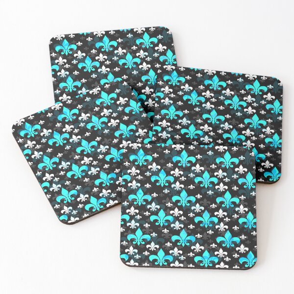 Item preview, Blue Black Fleur De Lis designed and sold by PatternTitan.