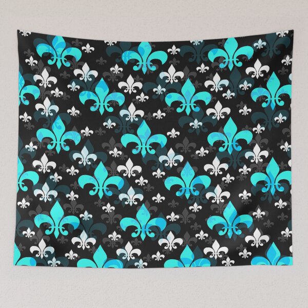 Item preview, Blue Black Fleur De Lis designed and sold by PatternTitan.