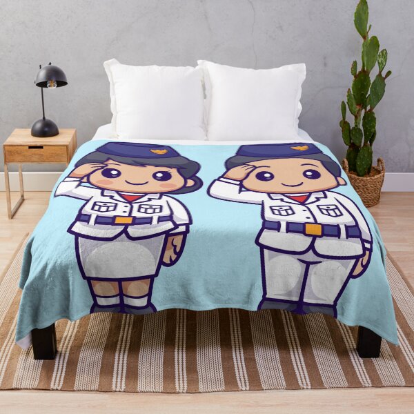 Item preview, Cute Girl and Boy Respectful Indonesia Flag Cartoon Icon designed and sold by hjian8219.