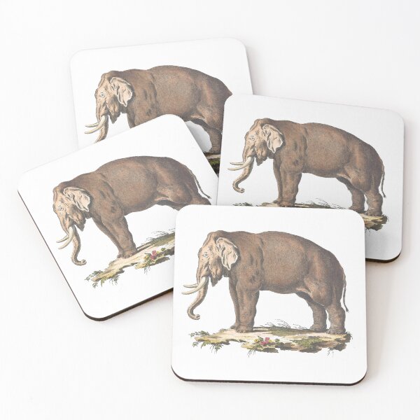 Item preview, Elephant Standing in Dirt with Flowers Vintage Chromolithograph Innocente Alessandri Painting Animal Lover Gift designed and sold by ElegantTeaTime.
