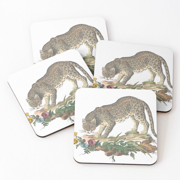 Item preview, Jaguar in Dirt with Flowers Vintage Chromolithograph Innocente Alessandri designed and sold by ElegantTeaTime.
