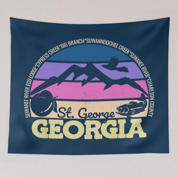 Item preview, St. George Georgia Sunset Retro Vintage Local Pride Logo designed and sold by CRHPOD20.