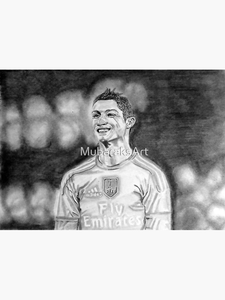 Cristiano Ronaldo, Pencil, Drawings, buy original art