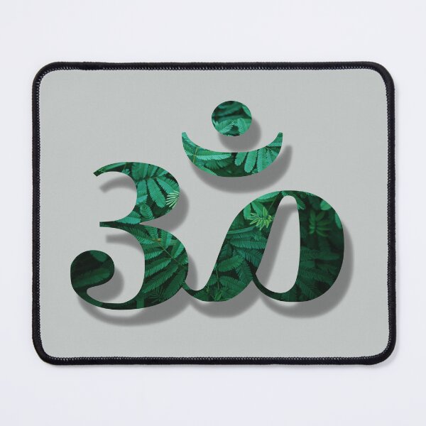 Item preview, ॐ | Om | Ohm with green leaves inside (Grey BG) designed and sold by mixMixtli.