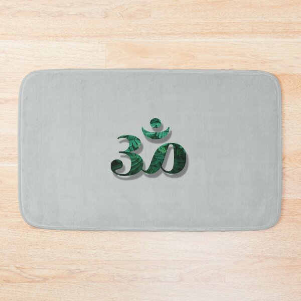 Item preview, ॐ | Om | Ohm with green leaves inside (Grey BG) designed and sold by mixMixtli.