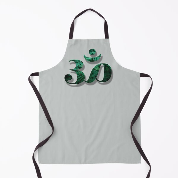 Item preview, ॐ | Om | Ohm with green leaves inside (Grey BG) designed and sold by mixMixtli.