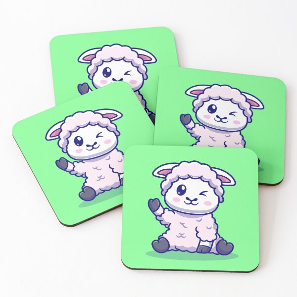 Item preview, Cute Baby Sheep Waving Hand Cartoon Vector Icon designed and sold by hjian8219.