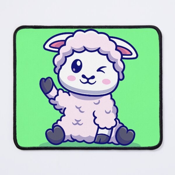 Item preview, Cute Baby Sheep Waving Hand Cartoon Vector Icon designed and sold by hjian8219.