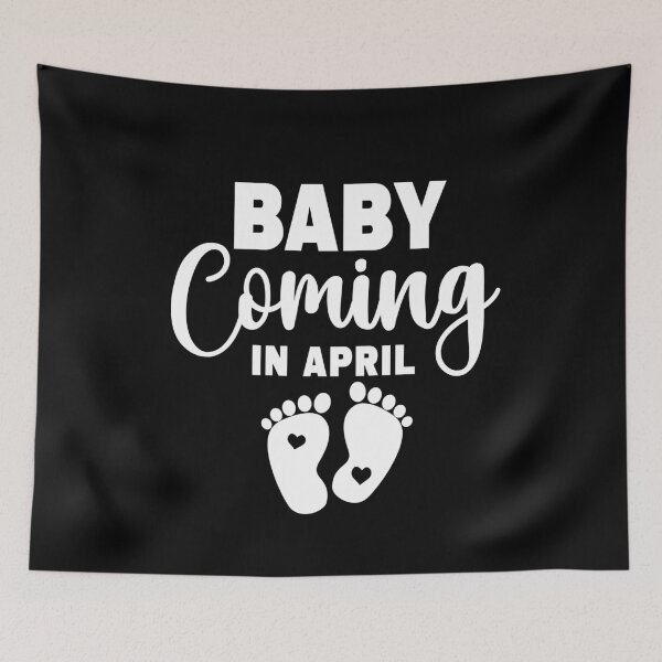 Item preview, New Baby Coming in April Soon-to-Be Mom Pregnancy Announcement New Mommy Est. 2024 designed and sold by ARTsPlural.