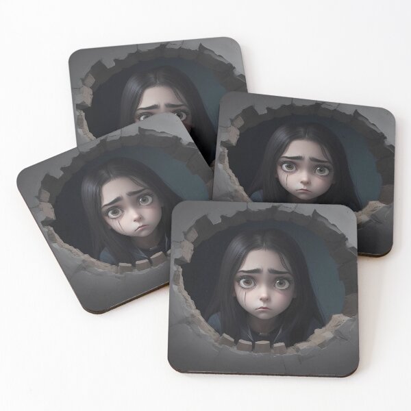 Item preview, Animated dare sad girl with a big void hole in her chest designed and sold by DevushkaStore.