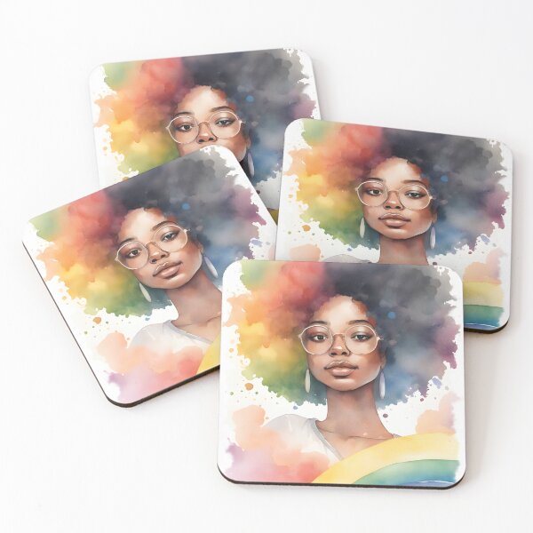 Item preview, A beautiful black girl with her own rainbow designed and sold by studiomrska.