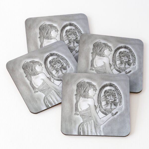 Item preview, Girl see her reflection of past conceptual art designed and sold by MubaraksArt.