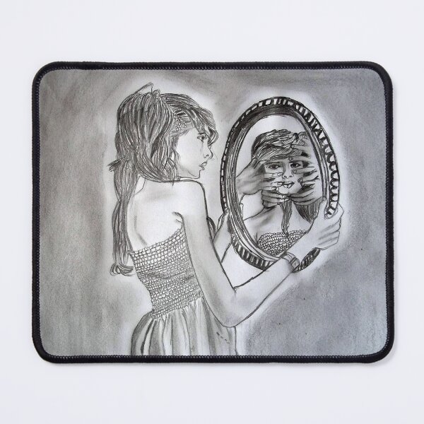 Item preview, Girl see her reflection of past conceptual art designed and sold by MubaraksArt.