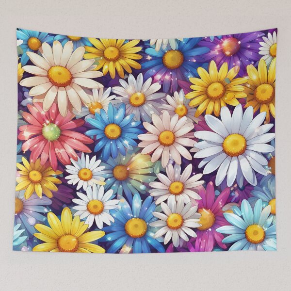 Item preview, Sparkling Colorful Daisy Flowers designed and sold by SeamCraft.