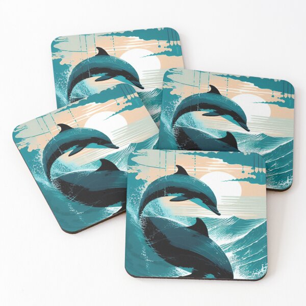 Item preview, Dolphins in ocean designed and sold by DreamistStore.