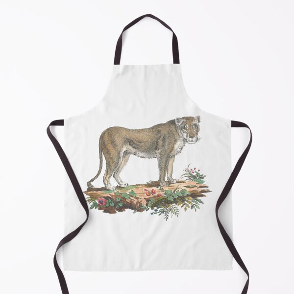 Item preview, Lioness Standing in Dirt with Flowers Vintage Chromolithograph Innocente Alessandri Painting Animal Lover Gift designed and sold by ElegantTeaTime.