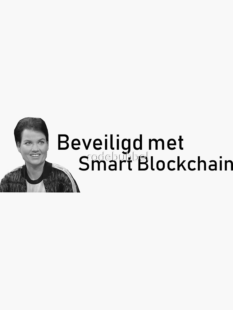 "Rian van Rijbroek Smart Blockchain (Zwartwit)" Sticker for Sale by rodebubbel Redbubble
