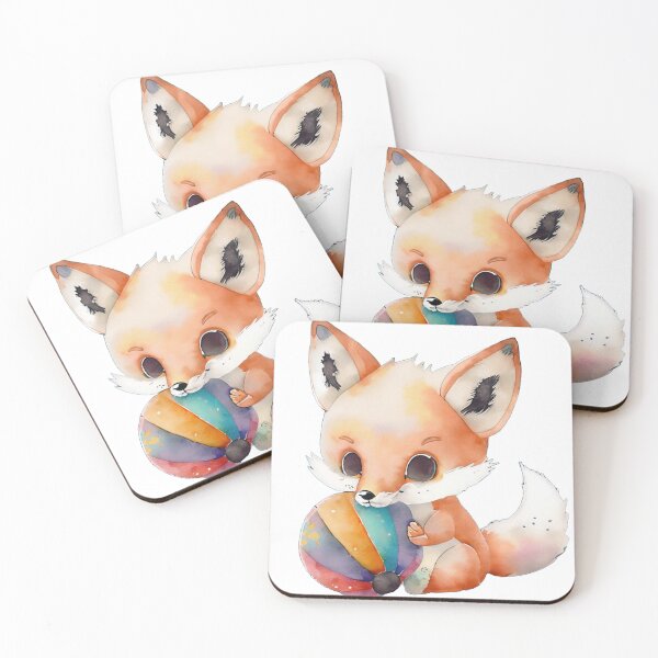 Artikelvorschau, Baby Fox will spielen – launisches Kinderzimmerdekor-Aquarellplakat entworfen und verkauft von Pupo-Atomico.