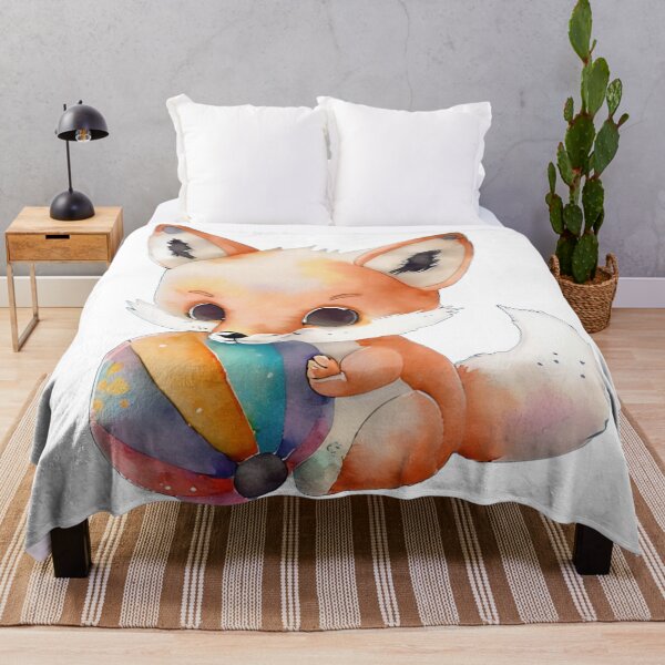 Artikelvorschau, Baby Fox will spielen – launisches Kinderzimmerdekor-Aquarellplakat entworfen und verkauft von Pupo-Atomico.