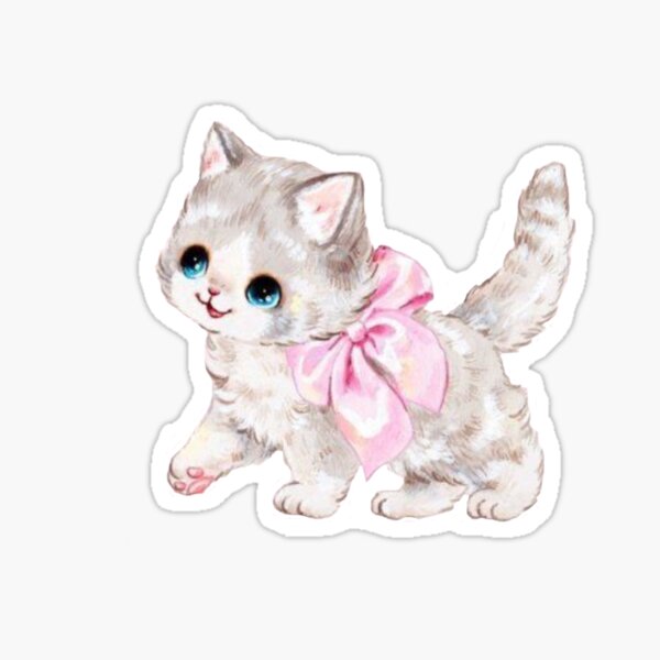 Item preview, Vintage Pink Kitty designed and sold by Cookiicrumbs.