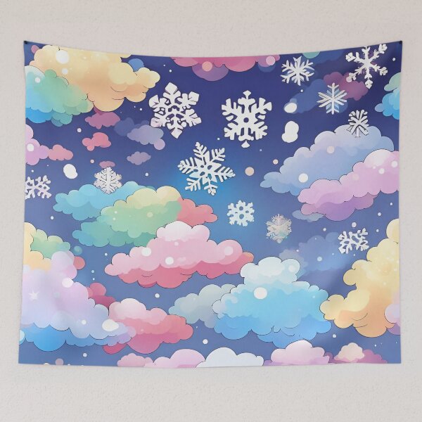 Item preview, Snowflakes and Rainbow Clouds Design designed and sold by SeamCraft.