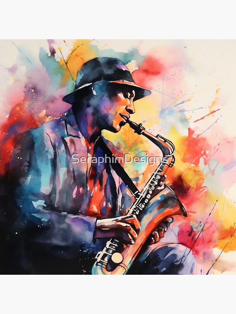 絵画 JAZZ ART Jazz Musician Painting - Watercolor - Digital Art