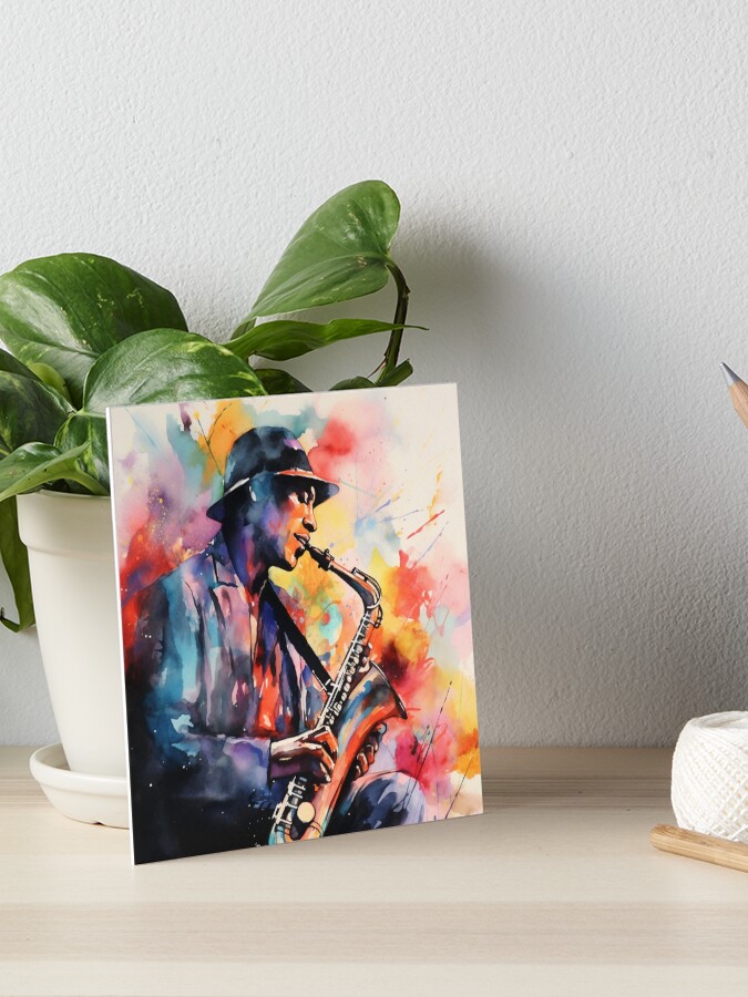 Jazz Musician Painting - Watercolor - Digital Art