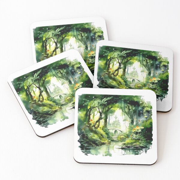 Item preview, Tranquil Watercolor Forest Landscape – Serene Nature Paths & Streams designed and sold by Estalon.
