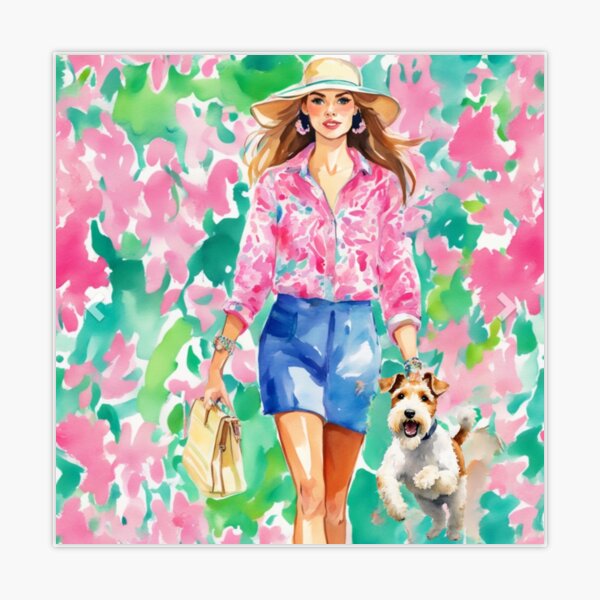 Preppy French bulldogs and palm leaves on hot pink Classic T-Shirt for  Sale by SophieClimaArt