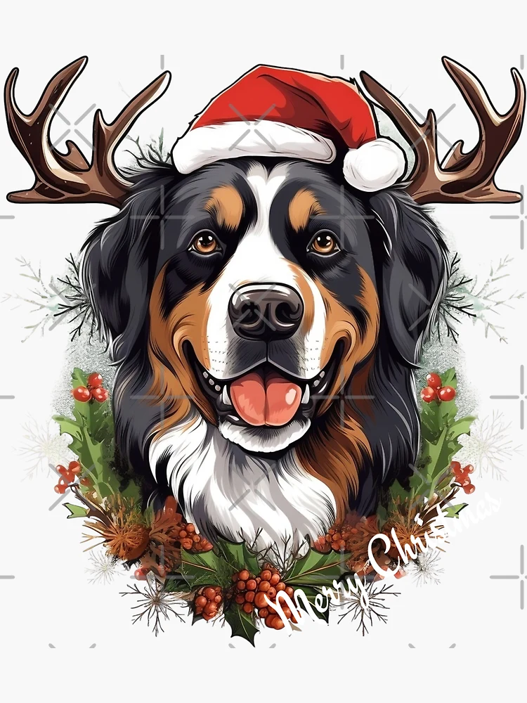 Xmas Lighting Reindeer Hat Bernese Mountain Dog Christmas Gift