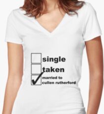 Single, Taken, Married to Cullen Women's Fitted V-Neck T-Shirt