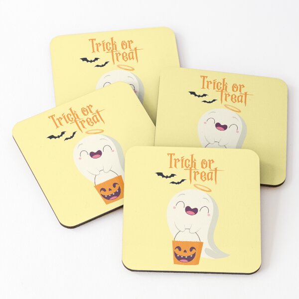 Item preview, Ghost on halloween, Trick or treat in yellow designed and sold by Aleph-Mga.