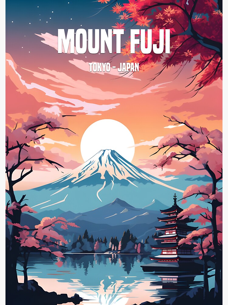 Affiche De Voyage Vintage Tokyo – Poster Rétro Mt Fuji, Impression D'art Pour Déco Murale