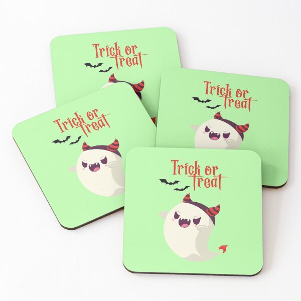 Item preview, Happy ghost with a demon hat in green designed and sold by Aleph-Mga.