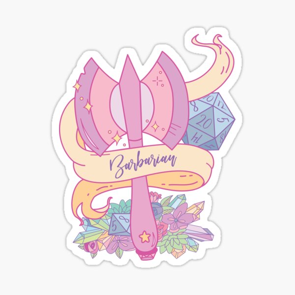 Axe Girl Stickers Redbubble - barbarian battleaxe roblox