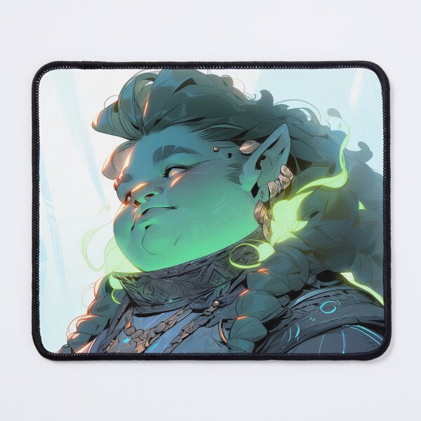 Item preview, Beautiful Glowing Green Orc Anime Girl designed and sold by bubblegoth.