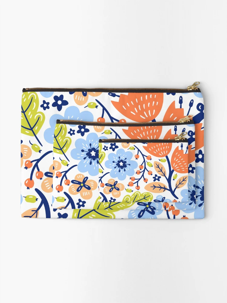 Thumbnail 2 of 4, Zipper Pouch, Colorful Flowers designed and sold by InfinityPattern.