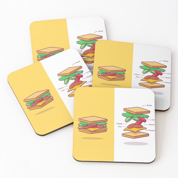 Item preview, Sandwich with Ingredients Cartoon Vector Icon Illustration designed and sold by hjian8219.