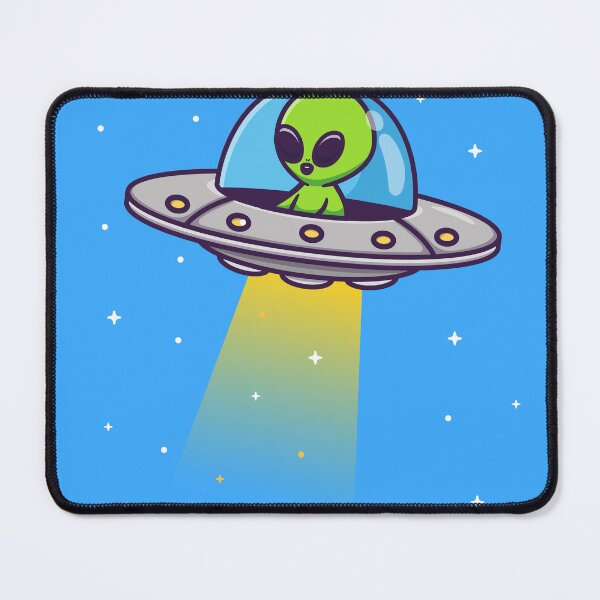 Item preview, Cute Alien Riding UFO in Space Cartoon Vector Icon Illustration designed and sold by hjian8219.