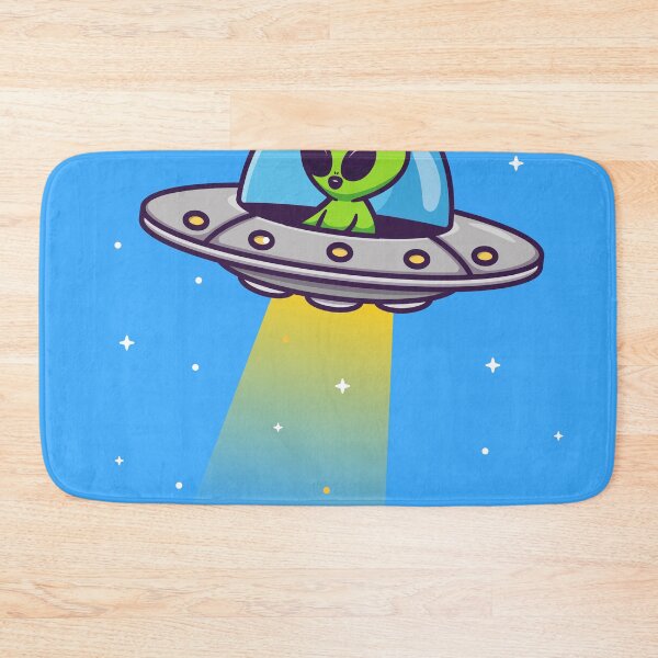 Item preview, Cute Alien Riding UFO in Space Cartoon Vector Icon Illustration designed and sold by hjian8219.