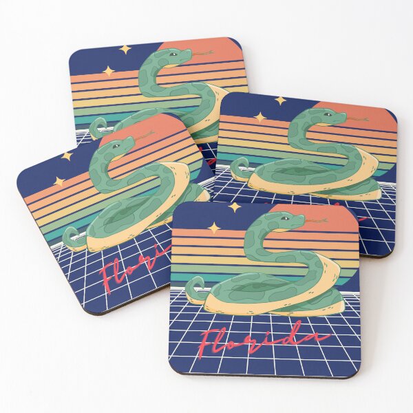 Item preview, Retro Futuristic '80s Florida Sunset Snake designed and sold by crickmonster.