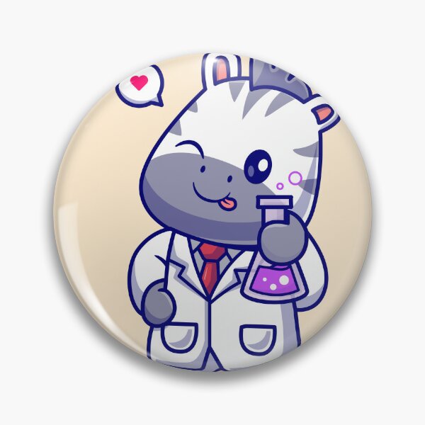 Item preview, Cute Zebra Scientist Cartoon Vector Icon designed and sold by hjian8219.