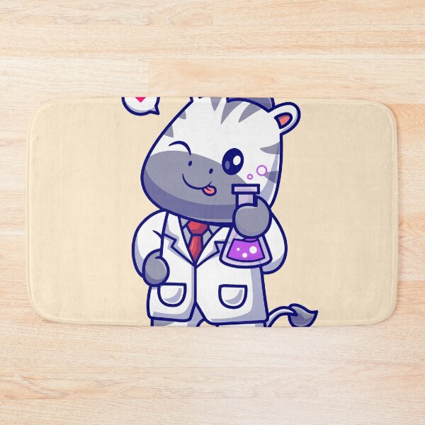 Item preview, Cute Zebra Scientist Cartoon Vector Icon designed and sold by hjian8219.