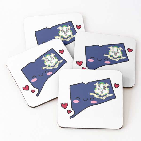 Item preview, Connecticut State Flag Map Smile with Love designed and sold by pixelsparkzone.