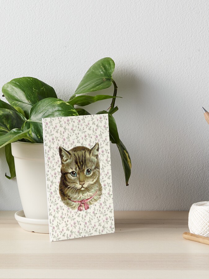 Coquette cat with floral wallpaper | Magnet